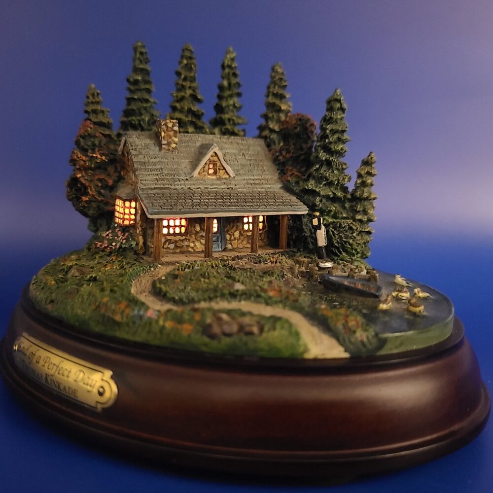 Thomas Kinkade The End of a Perfect Day Lighted Figurine Hawthorne Village 2001 - Picture 7 of 9